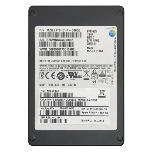 NetApp SP-439A-R6 | 1.6TB SAS 6Gb/s Solid State Drive for DS224x Refurbished -  refurbished available on Gotodirect