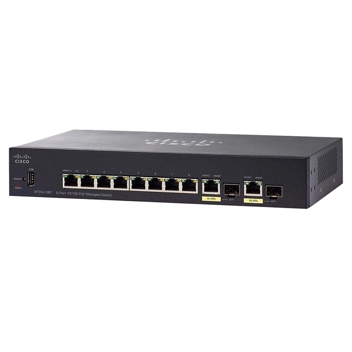 Cisco SF352-08P-K9 | Small Business 350 Series SF352-08P 8 x Ports PoE+ 10/100Base-T + 2 x Ports Combo SFP Layer 2 Managed Fast Ethernet Network Switch Refurbished - Cisco Systems Inc. refurbished available on Gotodirect