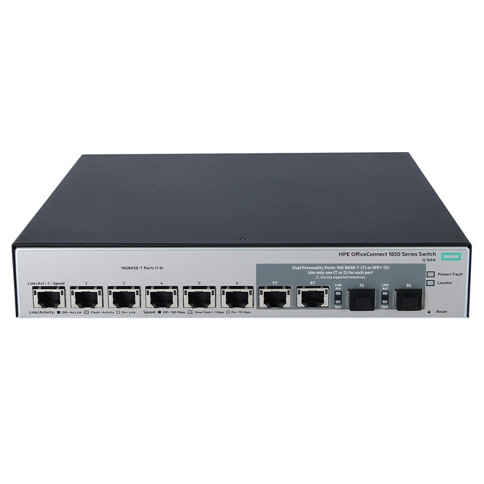 Buy HP JL169A | OfficeConnect 1850 Series 1850-6XGT-2XGT/SPF+ 6 x 1/10GBASE-T RJ-45 and 2 x Combo SFP+ 10GbE Ports Layer 2 Managed Gigabit Ethernet Network Switch Refurbished - $779.23 HP JL169A | OfficeConnect 1850 Series 1850-6XGT-2XGT/SPF+ 6 x 1/10GBASE-T RJ-45 and 2 x Combo SFP+ 10GbE Ports Layer 2 Managed Gigabit Ethernet Network Switch Refurbished - Hewlett-Packard (ou HP en abrégé) refurbished available on Gotodirect