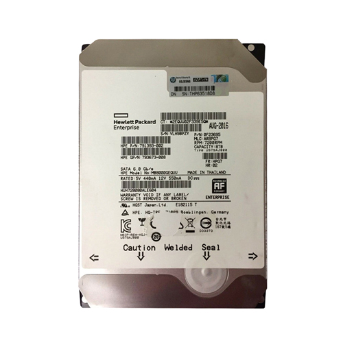 HP 791393-002 | 8TB 7200RPM SATA 6Gb/s Hot-Swappable 512e 3.5-Inch Midline Hard Drive for ProLiant Servers Refurbished - Hewlett-Packard (ou HP en abrégé) refurbished available on Gotodirect