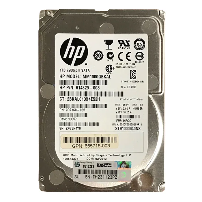 Buy HP 655715-003 | 1TB 7200RPM SATA 6Gb/s SFF Hot-Swappable 2.5-inch Midline Hard Drive for Gen8/9 ProLiant Server Refurbished - $178.61 HP 655715-003 | 1TB 7200RPM SATA 6Gb/s SFF Hot-Swappable 2.5-inch Midline Hard Drive for Gen8/9 ProLiant Server Refurbished - Hewlett-Packard (ou HP en abrégé) refurbished available on Gotodirect