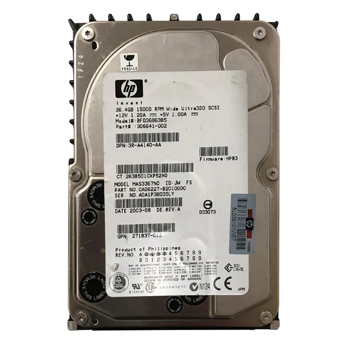 HP BF03686385 | 36.4GB 15000RPM Ultra320 SCSI Hot Swappable LVD 80-Pin 3.5-Inch Hard Drive Refurbished - Hewlett-Packard (ou HP en abrégé) refurbished available on Gotodirect