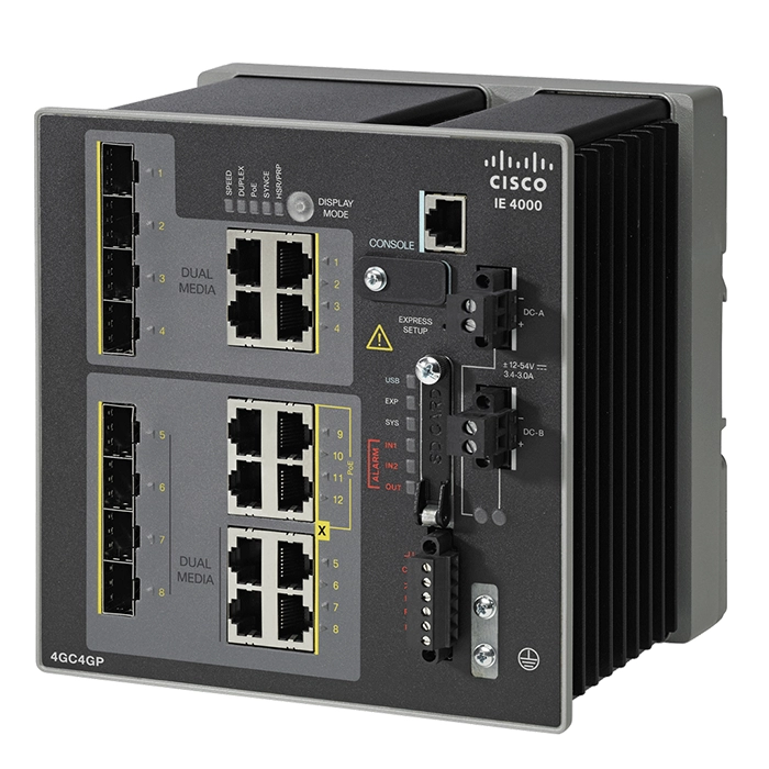 Cisco IE40004GC4GP4GE-RF | Industrial Ethernet 4000 Series 4 x Ports PoE+ 10/100/1000Base-T + 8 x Ports SFP Layer 3 Managed Gigabit Ethernet Network Switch Refurbished - Cisco Systems Inc. refurbished available on Gotodirect