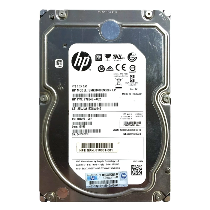 Buy HP SMKR4000S5XEN7.2 | 4TB 7200RPM SAS 12Gb/s LFF 3.5-inch Nearline Hard Drive for 3Par StoreServ 7000 / 8000 Refurbished - $206.51 HP SMKR4000S5XEN7.2 | 4TB 7200RPM SAS 12Gb/s LFF 3.5-inch Nearline Hard Drive for 3Par StoreServ 7000 / 8000 Refurbished - Hewlett-Packard (ou HP en abrégé) refurbished available on Gotodirect