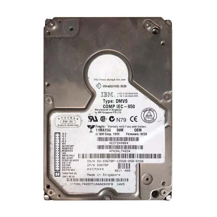 Dell 3678P | 36GB 10000RPM Ultra160 SCSI Hot-Pluggable 3.5-Inch Hard Drive Refurbished - Dell refurbished available on Gotodirect