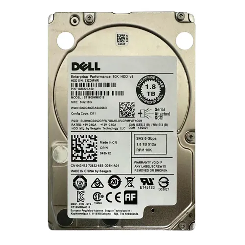 Dell 43N12 | 1.8TB 10000RPM SAS 6Gb/s Hot-Pluggable 64MB Cache Dual Port (512n) 2.5-Inch Hard Drive for PowerEdge Server & PowerVault Server Refurbished - Dell refurbished available on Gotodirect