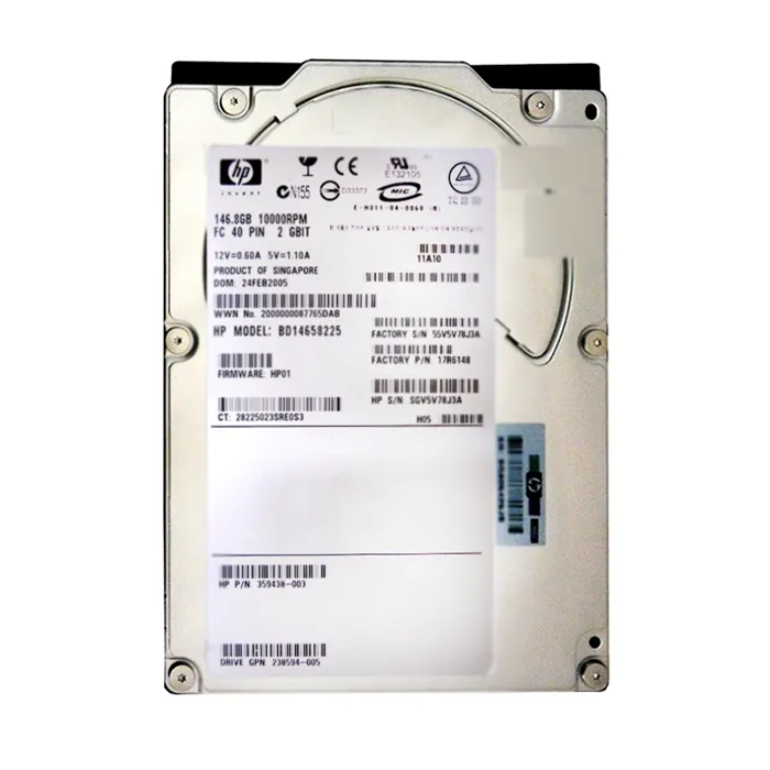 Buy HP BD14658225 | 146GB 10000RPM Fibre Channel 2Gb/s Hot-Swappable 40-Pin 3.5-inch Hard Drive for StorageWorks Refurbished - $135.00 HP BD14658225 | 146GB 10000RPM Fibre Channel 2Gb/s Hot-Swappable 40-Pin 3.5-inch Hard Drive for StorageWorks Refurbished - Hewlett-Packard (ou HP en abrégé) refurbished available on Gotodirect