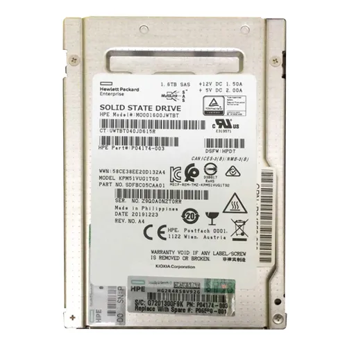 HP P04174-003 | 1.6TB Multi-Level Cell SAS 12Gb/s Mixed Use 2.5-Inch Solid State Drive for ProLiant DL325 Gen10 Refurbished - Hewlett-Packard (ou HP en abrégé) refurbished available on Gotodirect