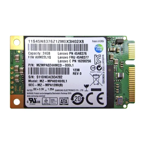 Samsung MZ-MPA0240/0L1 | PM810 Series 24GB Multi-Level Cell SATA 3Gb/s mSATA Solid State Drive Refurbished - Samsung refurbished available on Gotodirect