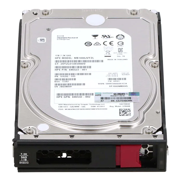 HP 846613-001 | 1TB 7200RPM SAS 12GB/s Hot-Pluggable 3.5-Inch LPc Hard Drive for ProLiant Gen10/Gen10+/Gen11 Servers Refurbished - Hewlett-Packard (ou HP en abrégé) refurbished available on Gotodirect