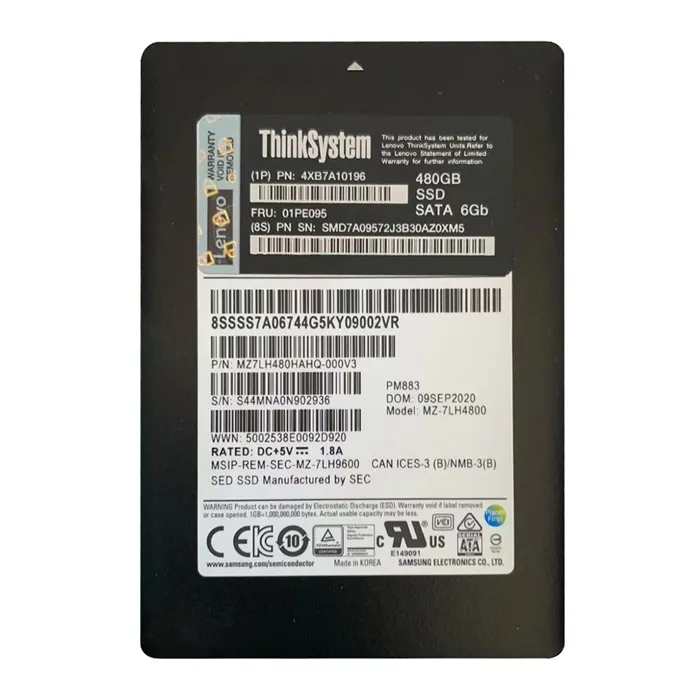 Lenovo 4XB7A10196 | 480GB Triple-Level Cell SATA 6Gb/s Hot Swappable 2.5-Inch Solid State Drive Refurbished - Lenovo refurbished available on Gotodirect