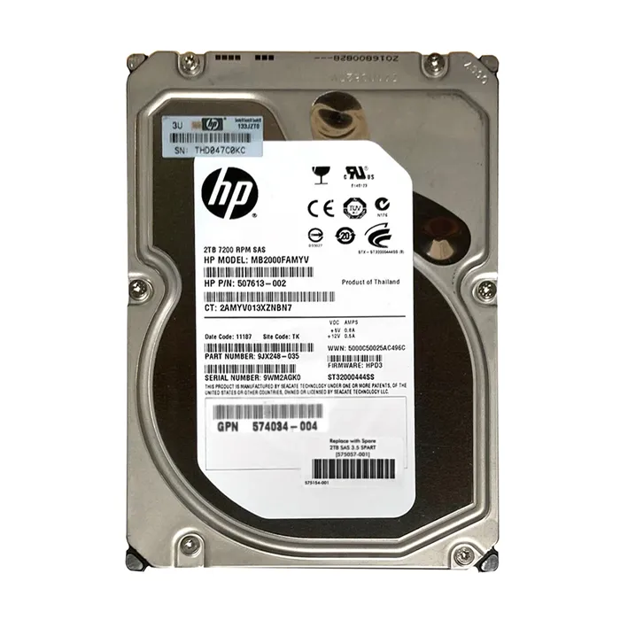 HP 575057-001 | 2TB 7200RPM SAS 6Gb/s Hot-Pluggable Dual Port LFF 3.5-Inch Midline Hard Drive for Gen1/7 ProLiant Server/Storage Array Refurbished - Hewlett-Packard (ou HP en abrégé) refurbished available on Gotodirect