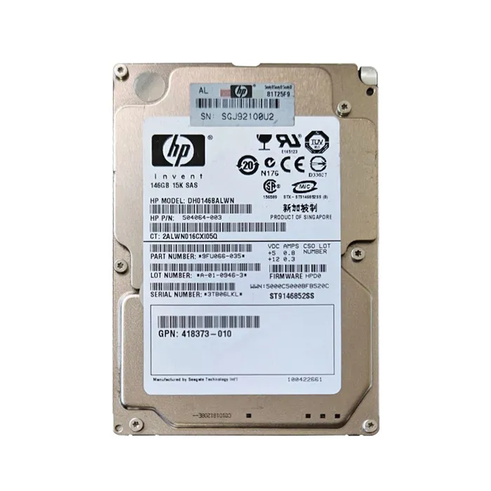 HP 418373-010 | 146GB 15000RPM SAS 6Gb/s SFF Hot-Pluggable Dual Port 2.5-inch Hard Drive Refurbished - Hewlett-Packard (ou HP en abrégé) refurbished available on Gotodirect