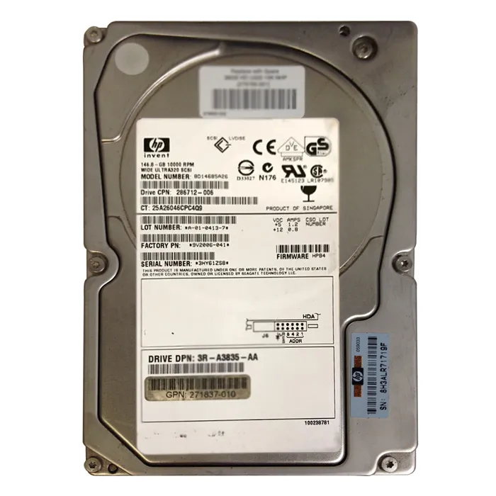 Buy HP 286712-007 | 36.4GB 10000RPM Ultra-320 SCSI (LVD) 68-Pin 3.5-Inch Hard Drive for ProLiant Servers Refurbished - $343.32 HP 286712-007 | 36.4GB 10000RPM Ultra-320 SCSI (LVD) 68-Pin 3.5-Inch Hard Drive for ProLiant Servers Refurbished - Hewlett-Packard (ou HP en abrégé) refurbished available on Gotodirect