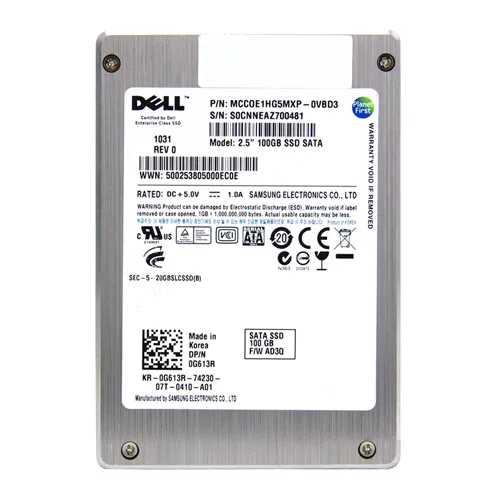 Dell G613R | 100GB Single-Level Cell SATA 3Gb/s Hot-Pluggable 2.5-Inch Solid State Drive for PowerEdge Servers Refurbished - Dell refurbished available on Gotodirect