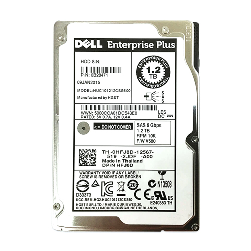 Dell 0HFJ8D | 1.2TB 10000RPM SAS 6Gb/s Hot-Pluggable 2.5-Inch Hard Drive for Compellent Storage Array Refurbished - Dell refurbished available on Gotodirect