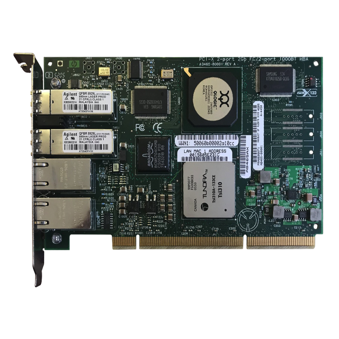 HP AB465-69002 | Dual-Ports 2Gb/s 1000BASE-T Fibre Channel PCI-X Host Bus Network Adapter Refurbished - Hewlett-Packard (ou HP en abrégé) refurbished available on Gotodirect