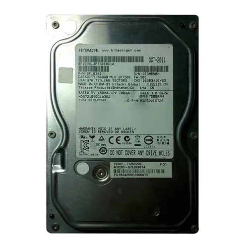 HGST 0F10381 | Deskstar 7K1000.C Series 500GB 7200RPM SATA 3Gb/s 16MB Cache 3.5-inch Hard Drive Refurbished - HGST (a subsidiary of Western Digital) refurbished available on Gotodirect