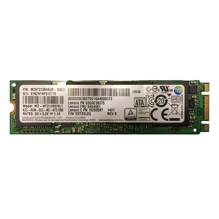 Lenovo 04X4401 | 128GB Triple-Level Cell SATA 6Gb/s M.2 2280 Solid State Drive for ThinkPad X1 Carbon Refurbished - Lenovo refurbished available on Gotodirect