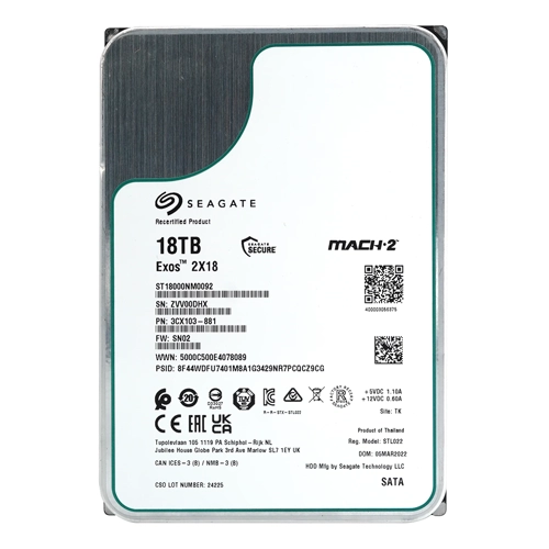 Seagate ST18000NM0092 | Exos 2X18 18TB 7200RPM SATA 6Gb/s 256MB Cache 512e 3.5-Inch Hard Drive Refurbished - Seagate refurbished available on Gotodirect