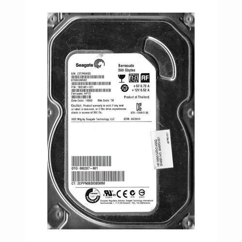 HP 687982-001 | 500GB 7200RPM SATA 6Gb/s 16MB Cache 3.5-Inch Hard Drive Refurbished - Hewlett-Packard (ou HP en abrégé) refurbished available on Gotodirect
