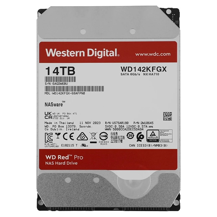 Western Digital WD142KFGX | Red Pro Helium 14TB 3.5-inch 6GB/s SATA 7200RPM 512MB Cache NAS Hard Drive Refurbished - Western Digital refurbished available on Gotodirect