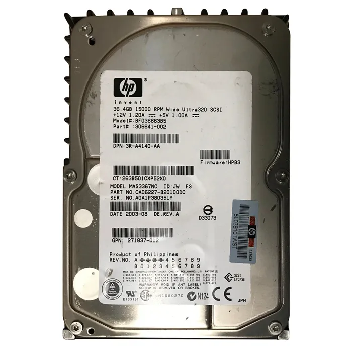 HP 306641-002 | 36.4GB 15000RPM Ultra-320 SCSI Hot-Pluggable (LVD) 80-Pin 3.5-Inch Hard Drive Refurbished - Hewlett-Packard (ou HP en abrégé) refurbished available on Gotodirect