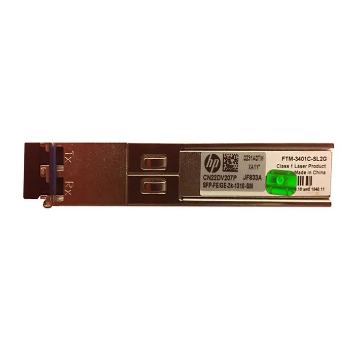 Buy HP JF833-61101 | X114 100Mb/s 100Base-FX Multi-Mode Fibre 1310nm 100m Duplex LC Connector SFP Transceiver Module Refurbished - $199.66 HP JF833-61101 | X114 100Mb/s 100Base-FX Multi-Mode Fibre 1310nm 100m Duplex LC Connector SFP Transceiver Module Refurbished - Hewlett-Packard (ou HP en abrégé) refurbished available on Gotodirect