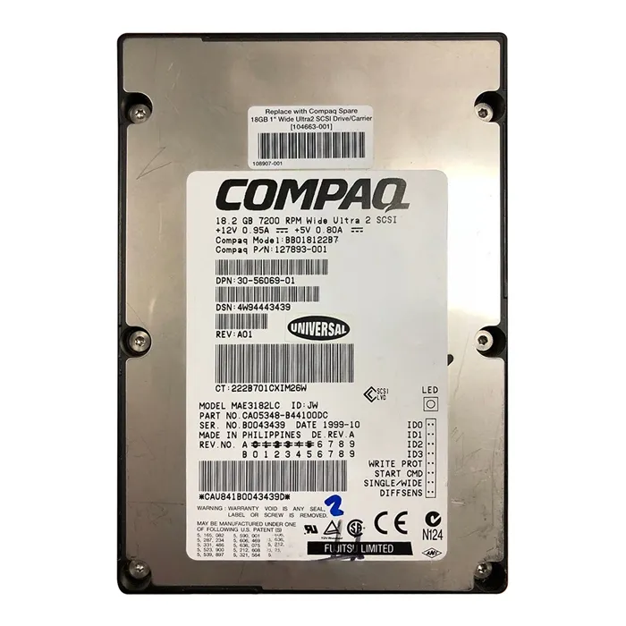 HP BB018122B7 | 18.2GB 7200RPM Wide Ultra2 SCSI Hot Swappable LVD 80-Pin 3.5-Inch Hard Drive Refurbished - Hewlett-Packard (ou HP en abrégé) refurbished available on Gotodirect