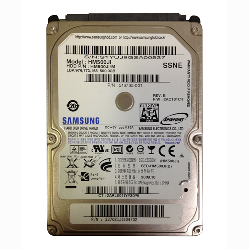 HP 516735-001 | 500GB 5400RPM SATA 3Gb/s 16MB Cache 2.5-inch Hard Drive Refurbished - Hewlett-Packard (ou HP en abrégé) refurbished available on Gotodirect