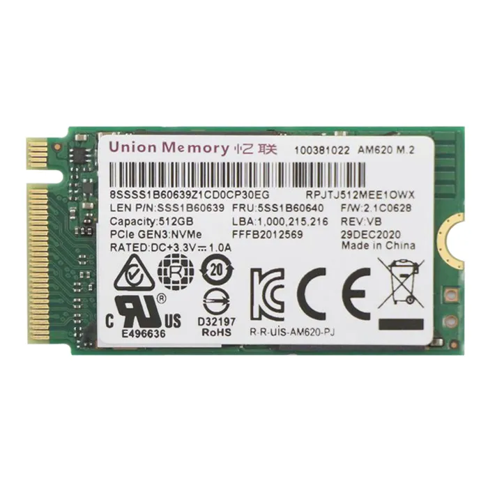 Lenovo 5SS1B60640 | 512GB PCI Express 3.0 x4 M.2 2242 Internal Solid State Drive Refurbished - Lenovo refurbished available on Gotodirect