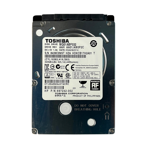 HP 697242-002 | 320GB 5400RPM SATA 3Gb/s 2.5-inch Hard Drive Refurbished - Hewlett-Packard (ou HP en abrégé) refurbished available on Gotodirect