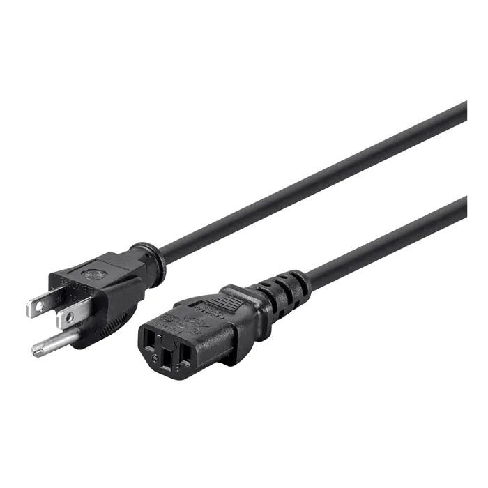 Monoprice 39782 | Power Cord NEMA 5-15P to IEC 60320 C13 18AWG 10A/1250W 125V 3-Prong 10ft Black 6-Pack Refurbished -  refurbished available on Gotodirect