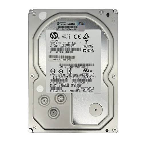 HP 507618-005 | 3TB 7200RPM SAS 6Gb/s 64MB Cache Hot Swappable Dual Port LFF 3.5-inch Midline Hard Drive Refurbished - Hewlett-Packard (ou HP en abrégé) refurbished available on Gotodirect