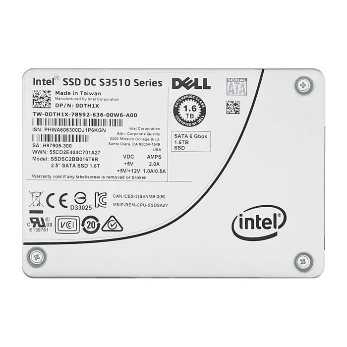 Dell DTH1X | 1.6TB Multi-Level Cell SATA 6Gb/s Hot-Pluggable Read Intensive 2.5-Inch Solid State Drive for PowerEdge Servers Refurbished - Dell refurbished available on Gotodirect