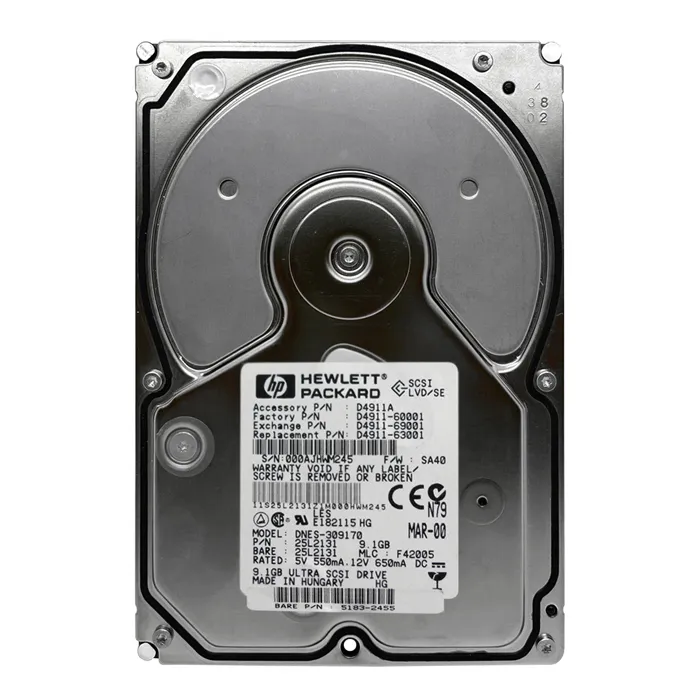 Buy HP D4911-63001 | 9.1GB 7200RPM Ultra Wide SCSI 2MB Cache Single-Ended Narrow 68-Pin 3.5-Inch Hard Drive Refurbished - $288.00 HP D4911-63001 | 9.1GB 7200RPM Ultra Wide SCSI 2MB Cache Single-Ended Narrow 68-Pin 3.5-Inch Hard Drive Refurbished - Hewlett-Packard (ou HP en abrégé) refurbished available on Gotodirect