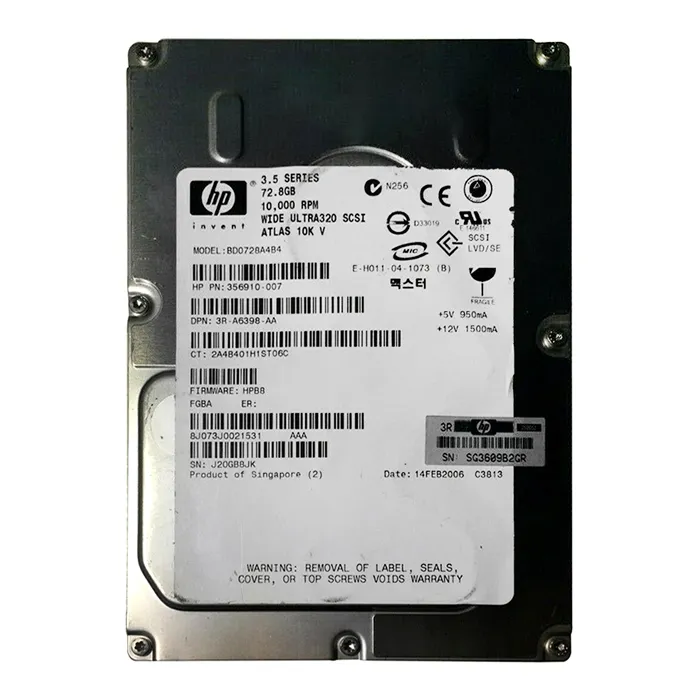 HP BD0728A4B4 | 72.8GB 10000RPM Ultra320 SCSI Hot Pluggable LVD 80-Pin 3.5-Inch Hard Drive for ProLiant BL20p Gen2 Refurbished - Hewlett-Packard (ou HP en abrégé) refurbished available on Gotodirect