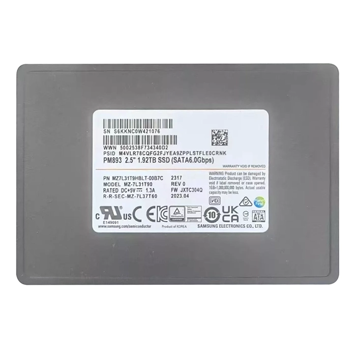 Samsung MZ7L31T9HBLT-00B7C | Enterprise PM893 Series 1.92TB Triple-Level Cell SATA 6GB/s V-NAND 7mm 2.5-Inch Solid State Drive Refurbished - Samsung refurbished available on Gotodirect