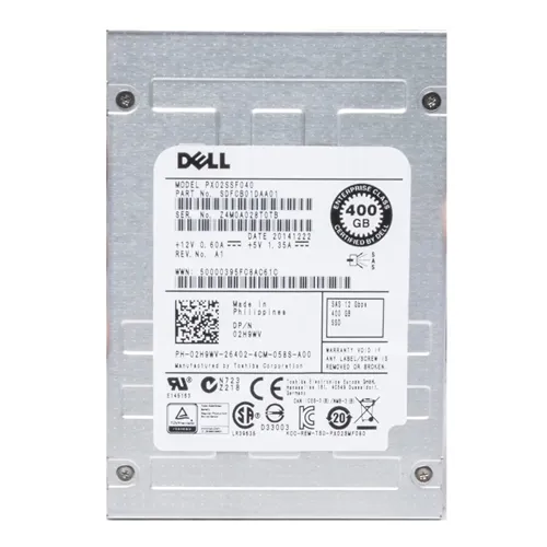 Dell 02H9WV | 400GB Multi-Level Cell SAS 12Gb/s Hot-Pluggable 2.5-Inch Solid State Drive for PowerEdge Servers Refurbished - Dell refurbished available on Gotodirect