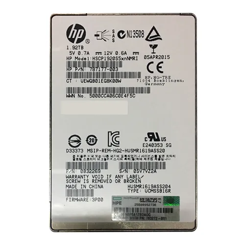 HP 787177-003 | 1.92TB SAS 12Gb/s Read Intensive 2.5-Inch Solid State Drive Refurbished - Hewlett-Packard (ou HP en abrégé) refurbished available on Gotodirect