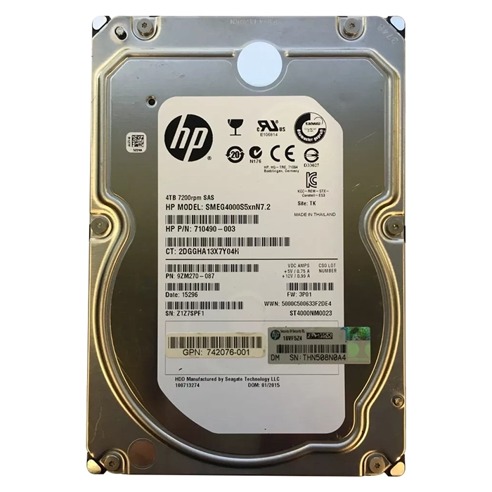 HP 742076-001 | 4TB 7200RPM SAS 6Gb/s Hot-Pluggable Dual Port LFF 3.5-inch Nearline Hard Drive for 3Par StoreServ M6720 Refurbished - Hewlett-Packard (ou HP en abrégé) refurbished available on Gotodirect
