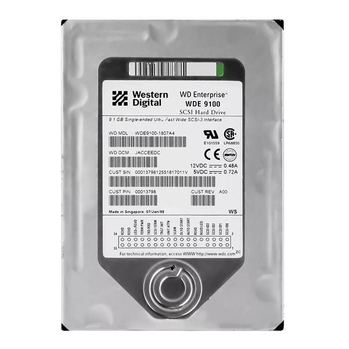 Western Digital WDE9100 | Enterprise 9.1GB 7200RPM Wide Ultra3 SCSI Single-Ended 512KB Cache 3.5-Inch Hard Drive Refurbished - Western Digital refurbished available on Gotodirect