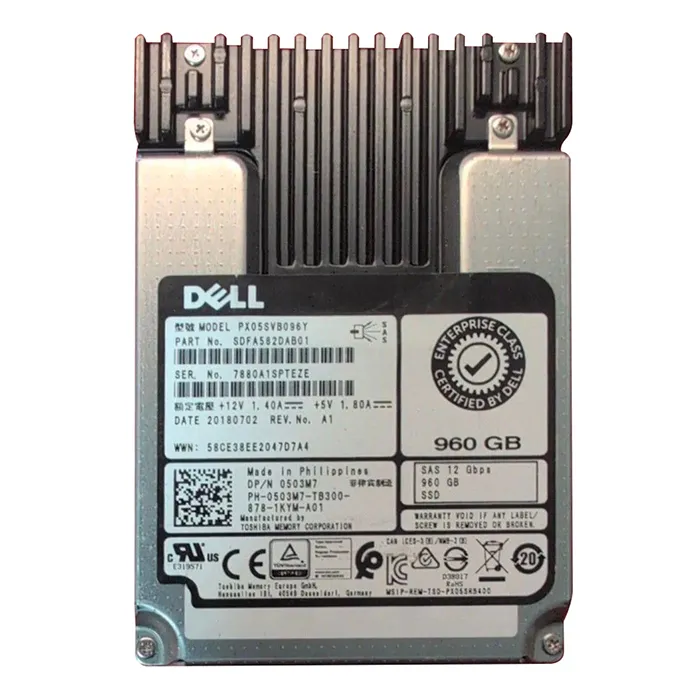 Dell 0503M7 | 960GB SAS 12Gb/s Hot-Pluggable 512n (SE) 2.5-Inch Solid State Drive for PowerEdge and PowerVault Servers Refurbished - Dell refurbished available on Gotodirect