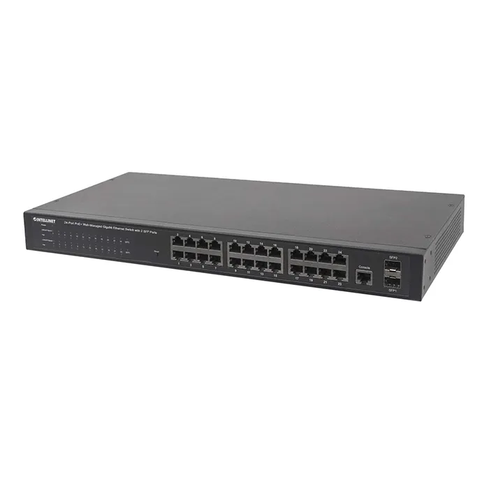 Intellinet 560559 | 24-Ports Gigabit Ethernet PoE+ Web-Managed Switch with 2 SFP Ports Refurbished -  refurbished available on Gotodirect