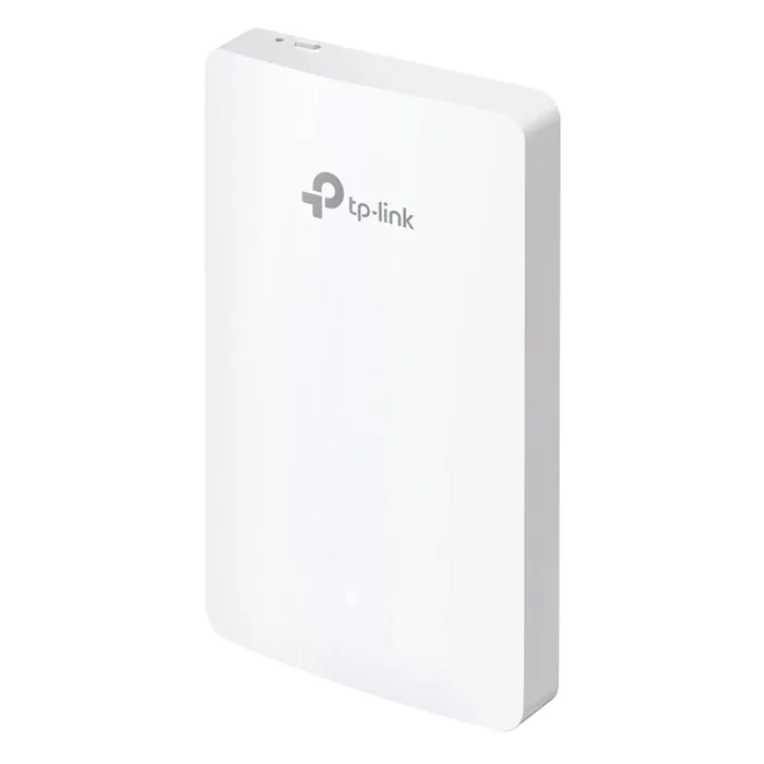 TP-LINK EAP615-WALL | 1800Mb/s IEEE 802.11ax/ac/n/g/b/a 2.4/5GHz 1 x Port 1000Base-T (Uplink) + 2 x Ports RJ-45 (Downlink) + 1 x Port PoE RJ-45 (Downlink) 4 x Antennas Wall Plate WiFi 6 Access Point Refurbished - TP-Link refurbished available on Gotodirect