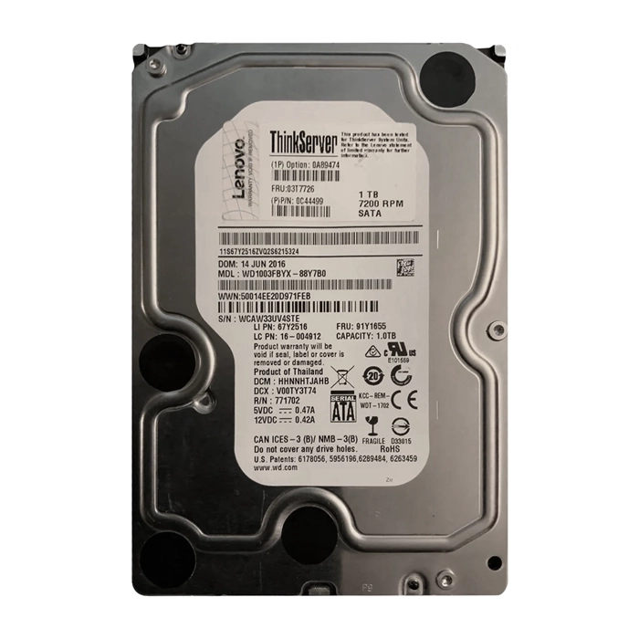 Lenovo 03T7726 | 1TB 7200RPM SATA 6Gb/s Hot Swappable 3.5-Inch Hard Drive for ThinkServer TS430 Refurbished - Lenovo refurbished available on Gotodirect