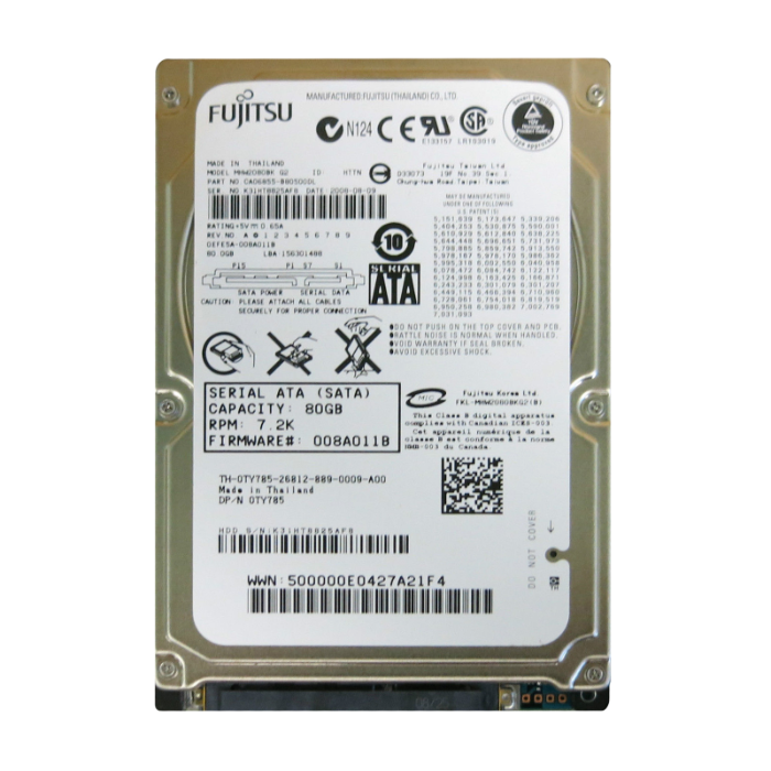 Dell 0TY785 | 80GB 7200RPM SATA 3Gb/s 2.5-Inch Hard Drive for PowerEdge Servers Refurbished - Dell refurbished available on Gotodirect