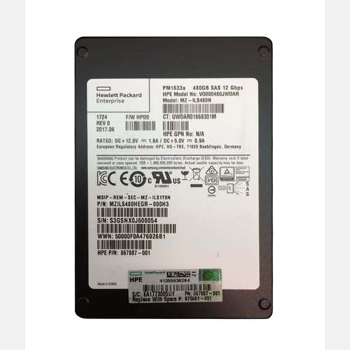 HP 875681-001 | 480GB Triple-Level Cell SAS 12Gb/s Hot Swappable 2.5-Inch Solid State Drive Refurbished - Hewlett-Packard (ou HP en abrégé) refurbished available on Gotodirect