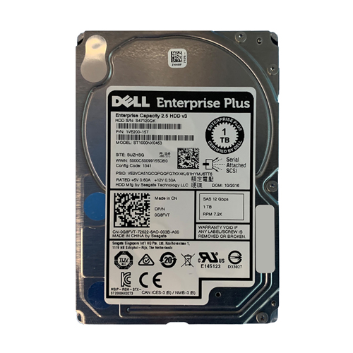 Dell G8FVT | 1TB 10000RPM SAS 12Gb/s Hot-Pluggable 2.5-Inch Hard Drive for Compellent Storage Array Refurbished - Dell refurbished available on Gotodirect
