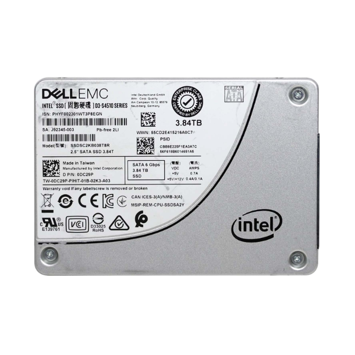 Intel SSDSC2KB038T8R | D3-S4510 Series 3.84TB Triple-Level Cell SATA 6Gb/s Read Intensive 2.5-Inch Solid State Drive Refurbished - Intel refurbished available on Gotodirect